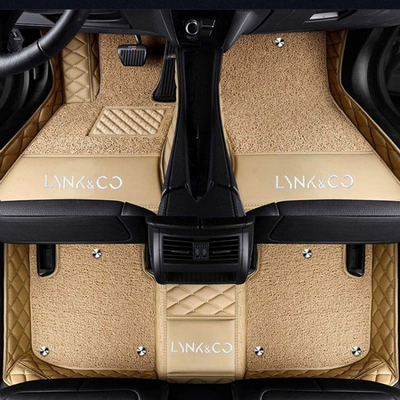 Suitable for Lynk & Co 01 floor Modelə uyğun ayaqaltı - lynk-co-01-double-layer-beige-beige-silk-loop
