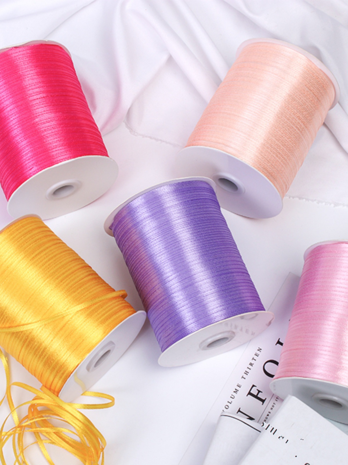 BB4C wholesale 0.3cm satin ribbon double-sided ribbon balloon tag black wine red ribbon 880 yards/large roll