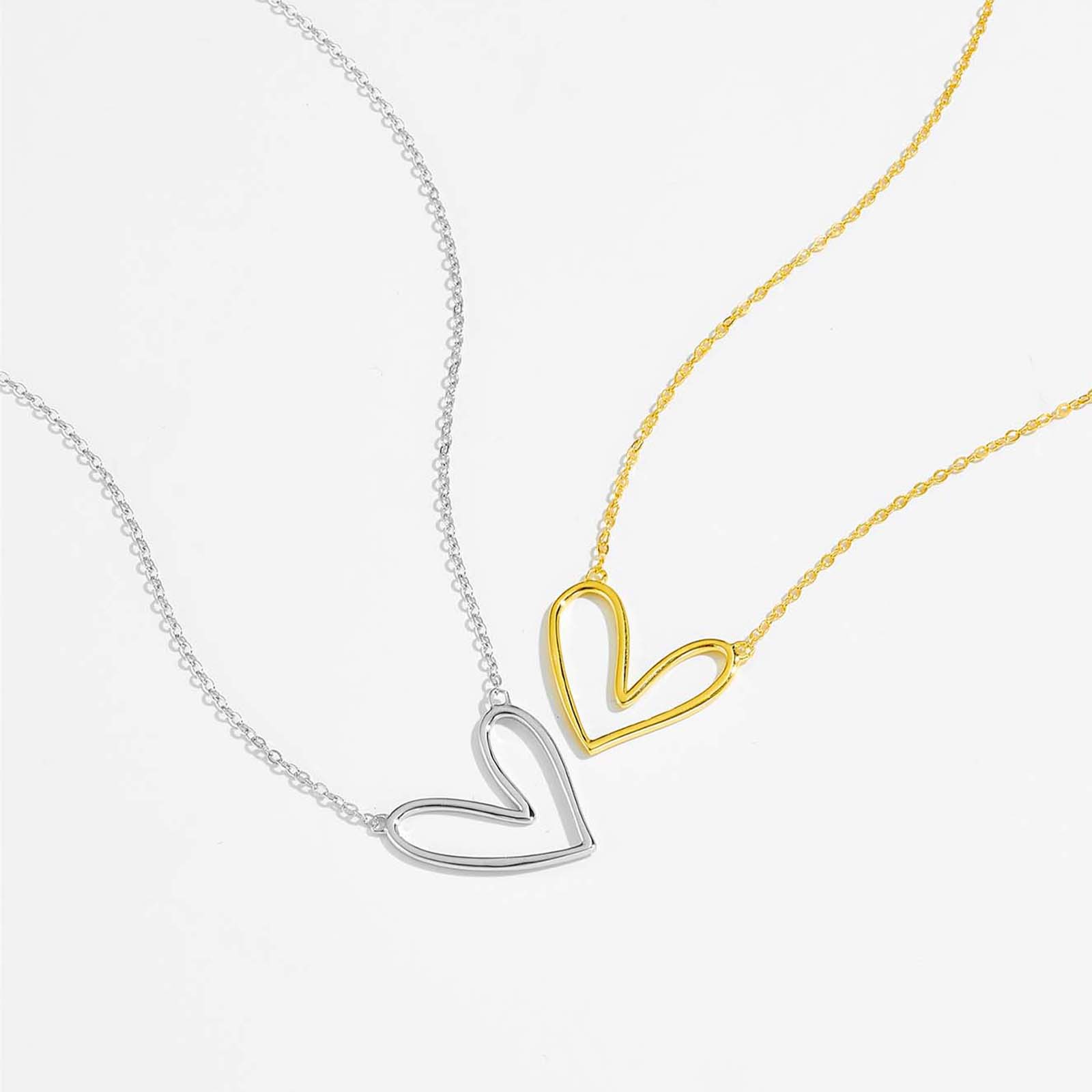925 Sterling Silver Pendant Material Stone-Free Inlay Material Pendant Necklace Classification 925 Sterling Silver Plating Heart Shape Pendant Necklace