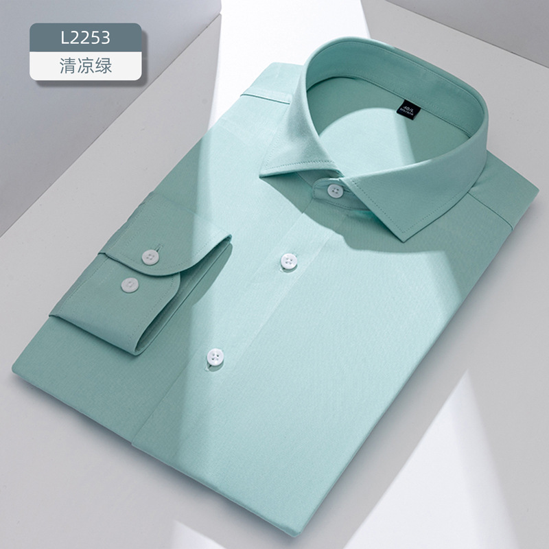 Windsor de los hombres collar de manga larga verde fresco