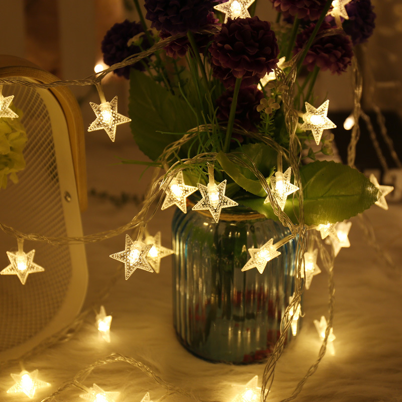 LED pentagrama estrella luz Navidad luz cadena luz estrellado partido decorativo luz boda arreglo batería Cadena de luz