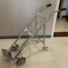 不锈钢氧气推车可折叠单瓶推车氧气气瓶推车201不锈钢304手拉车