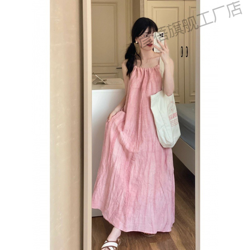 Summer solid color dress sleevless