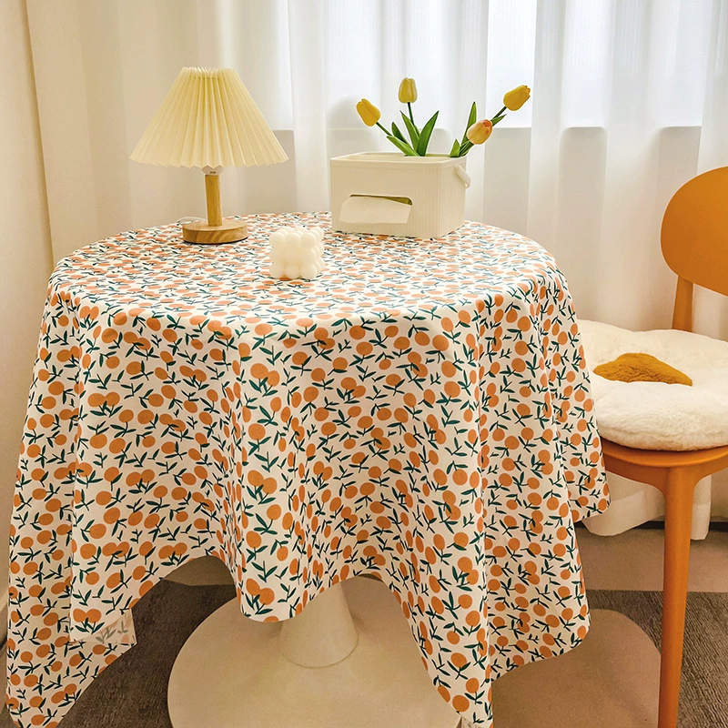 Net red plaid tablecloth Ins wind girl heart round table cloth layout dust dining table cloth coffee table padding