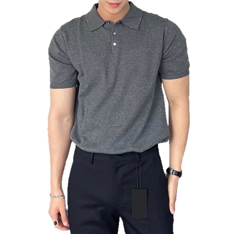 Verano delgado hombre delgado casual polo camiseta de moda coreana manga corta fábrica de comercio exterior al por mayor