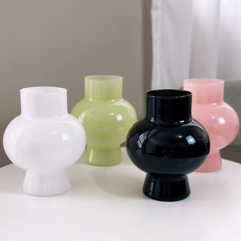 簡約玻璃花瓶小擺件 客廳插花透明水養高級感ins裝飾網紅小眾花瓶