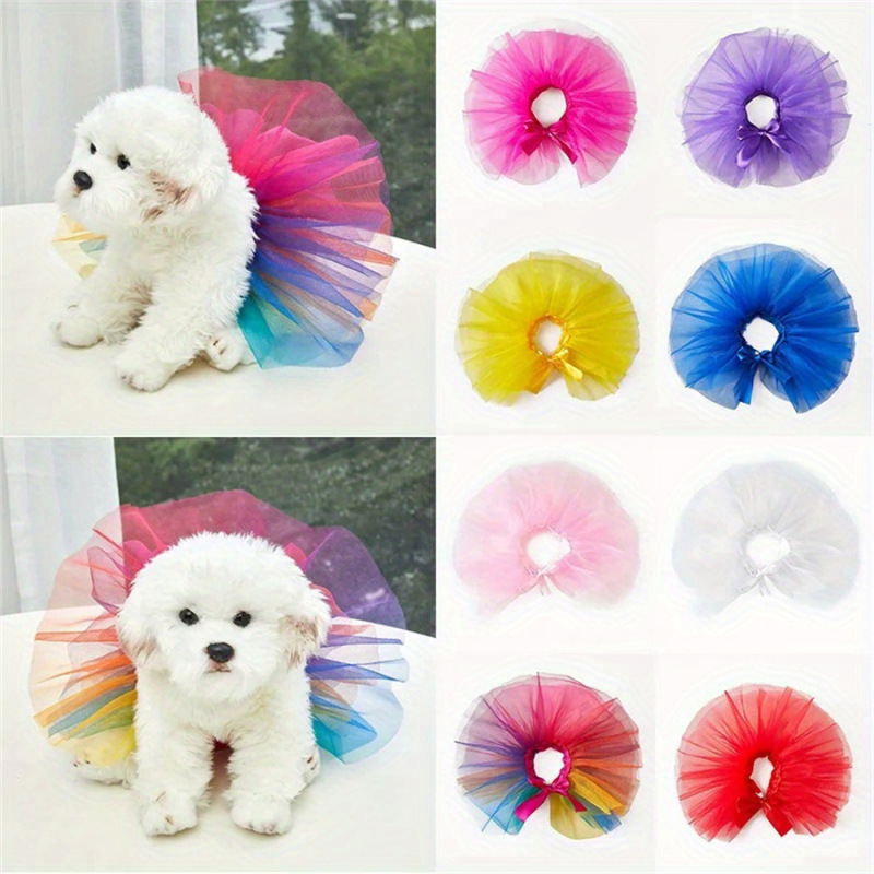 Organza Dog Skirt with Tie, Holiday Costume, Half-Body Headwear, Organza for Dogs, Small Animal Halloween Costume, Quirky