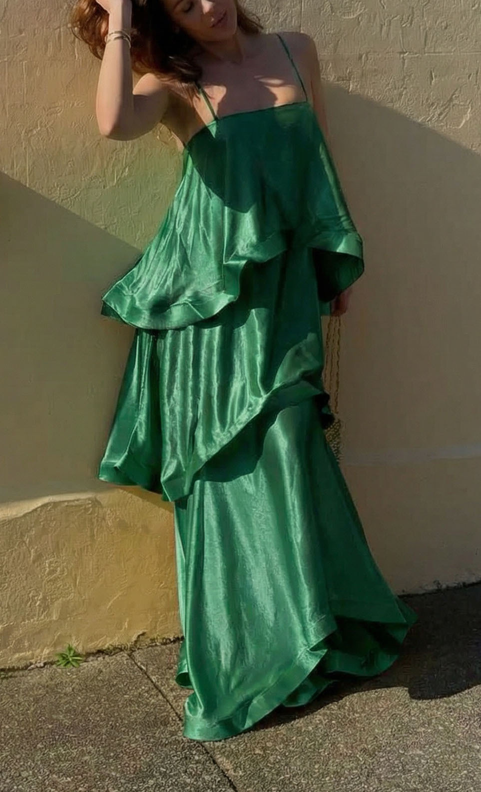 Robe-débardeur en satin pour femme, plusieurs couches, style décontracté et ample, nouveauté printemps-été_voghion.com