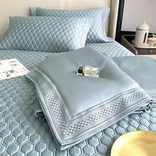 100支天丝乳胶席三件套可水洗夏天空调被冰丝软凉席床笠款四件