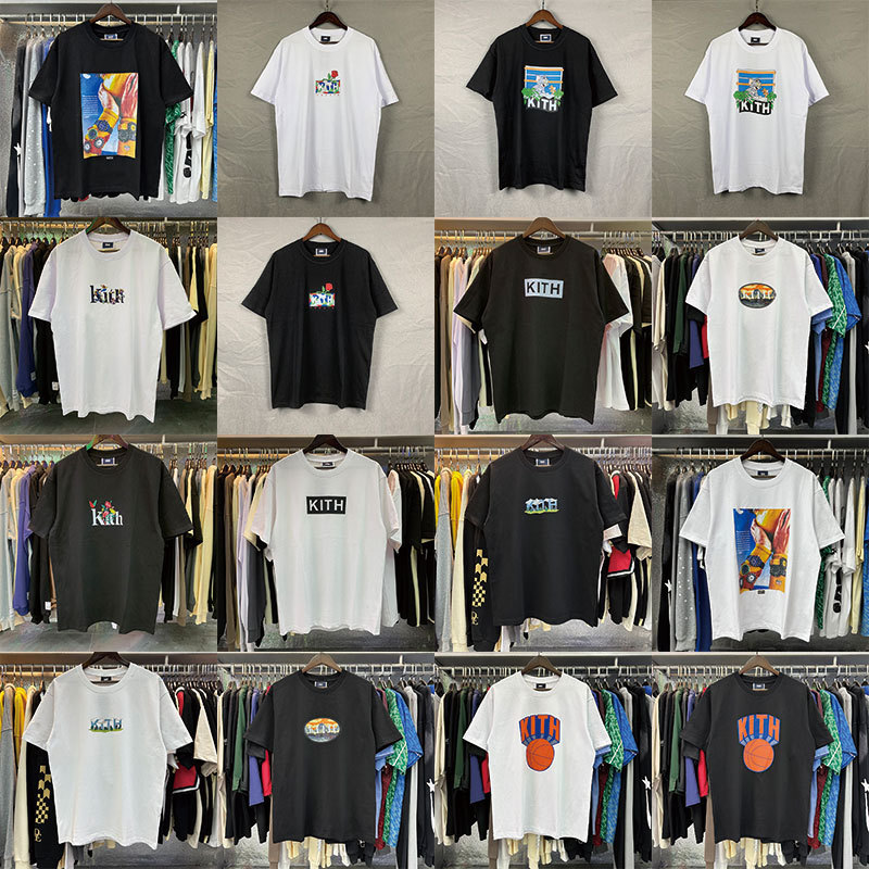 KITH Limited Box Mountain Printed Short-sleeved T-shirt Men's Summer New American Couple's T-shirt Pure Cotton Base Shirt