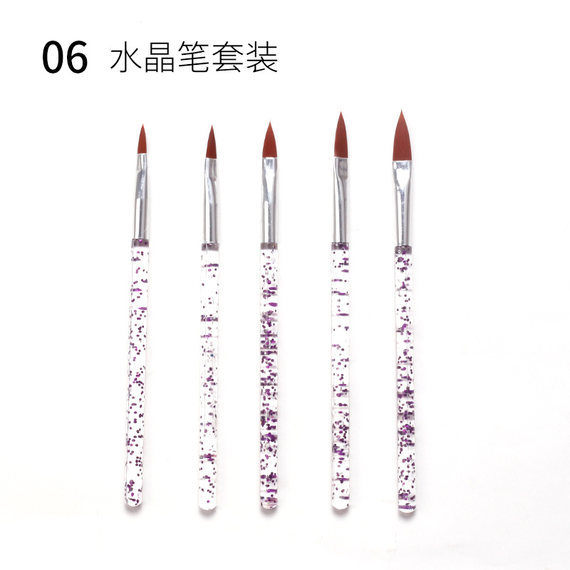 Cruz-frontera manicura 15 piezas conjunto pluma de fototerapia pluma de cristal pluma de silicona taladro de la pluma dibujo línea pintura cepillo colección