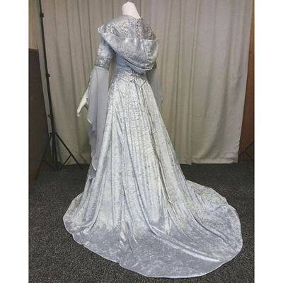 Cross Border 2022 Simple Women cos Clothing Medieval Retro Style Wedding Dress 4 Color Hooded Tunic Dress cospla