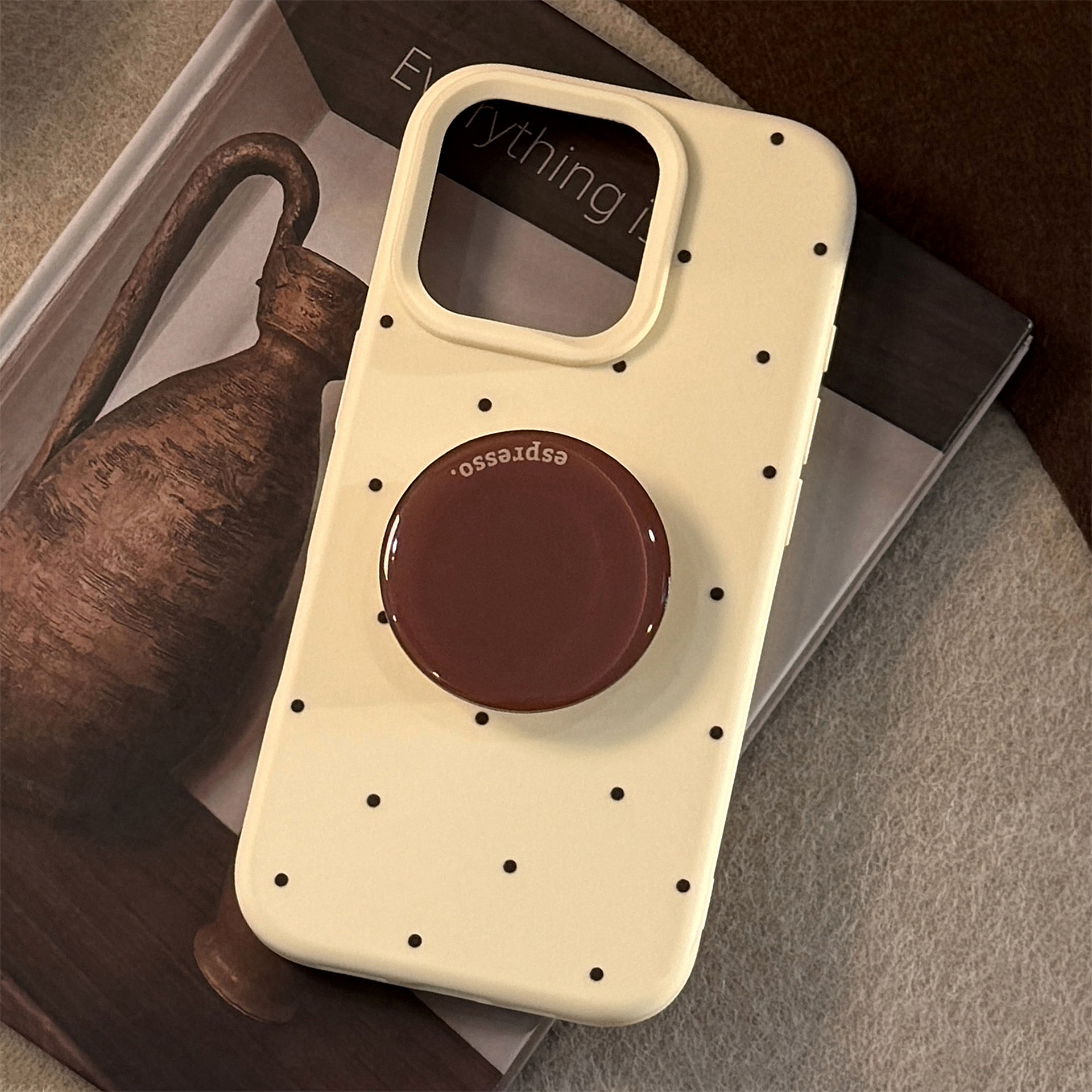 Cream Winds Retro Wave Point iPhone16 Teléfono móvil Apple 17 Carry Stand 15 Pro Max Aplicable 13