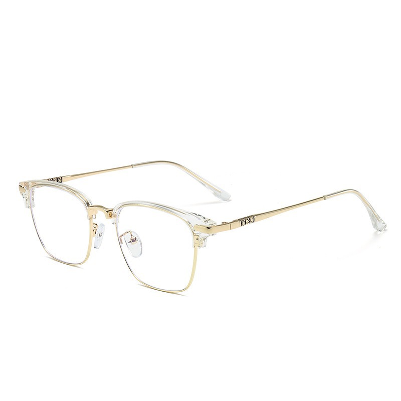 TR90 temperamento negro oro medio marco marco de gafas de miopía para hombres puede equiparse con un número de grados marco de cejas de protección contra la luz azul medio marco de cejas mujeres