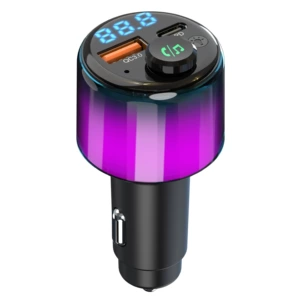 Avtomobil Bluetooth MP3 Pleyer, Sürətli Şarj BC90, Rəngli Atmosfer İşıq Ekranı