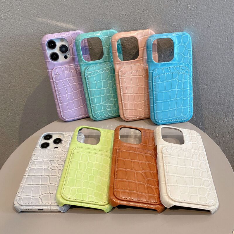 Crocodile Pattern Card Case for iPhone16pro Protective Case for Apple 15 Women's Retro Phone Case for 14Pro Crocodile Pattern Card Case for iPhone16pro Protective Case for Apple 15 Women's Retro Phone Case for 14Pro
