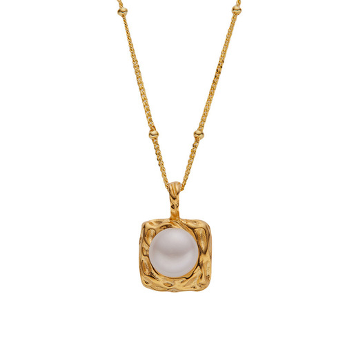 925 Pure Silver Pendant Necklace with Natural Freshwater Pearls, Fashionable and Simple Set of Earrings and Rings, Wholesale for Women