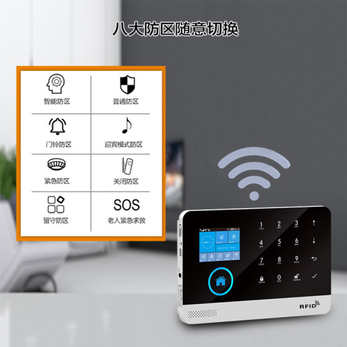 Graffiti WIFI+GSM Anti-theft Alarm Set Infrared Door and Window Sensor Alarm Host Dual Network Anti-theft Alarm