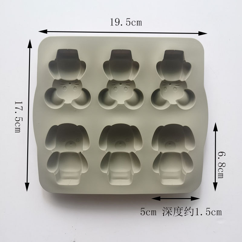 Pastel de silicona molde pudín perro KT gato grado alimenticio dibujos animados pastel bandeja para hornear cubo hielo chocolate alta resistencia a la temperatura
