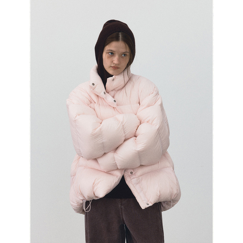 [Daihe] Winter New Leisure 20D Ultra Light and Courtless New National Standard Contrast Color One-Hand Long Down Jacket H7068