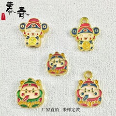 古代合金吊り金小富の神マットゴールドオイル滴り七宝焼き diy ブレスレットビーズネックレスジュエリーアクセサリー