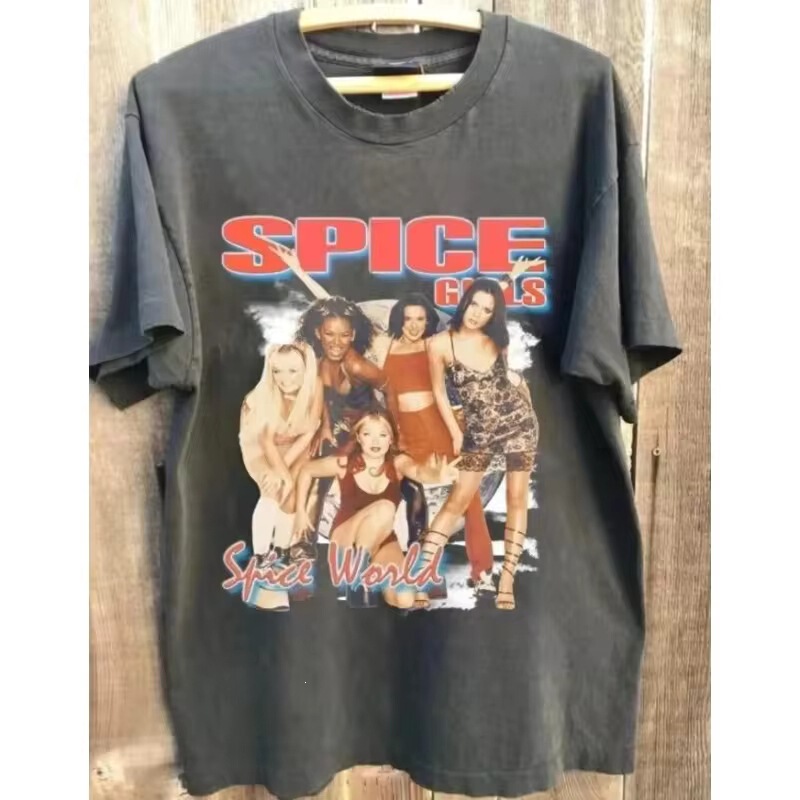 Vintage Hot Girl T-Shirt - 90S Popular Band Concert T-Shirt Summer New Unisex Casual Fashion Cotton T-Shirt