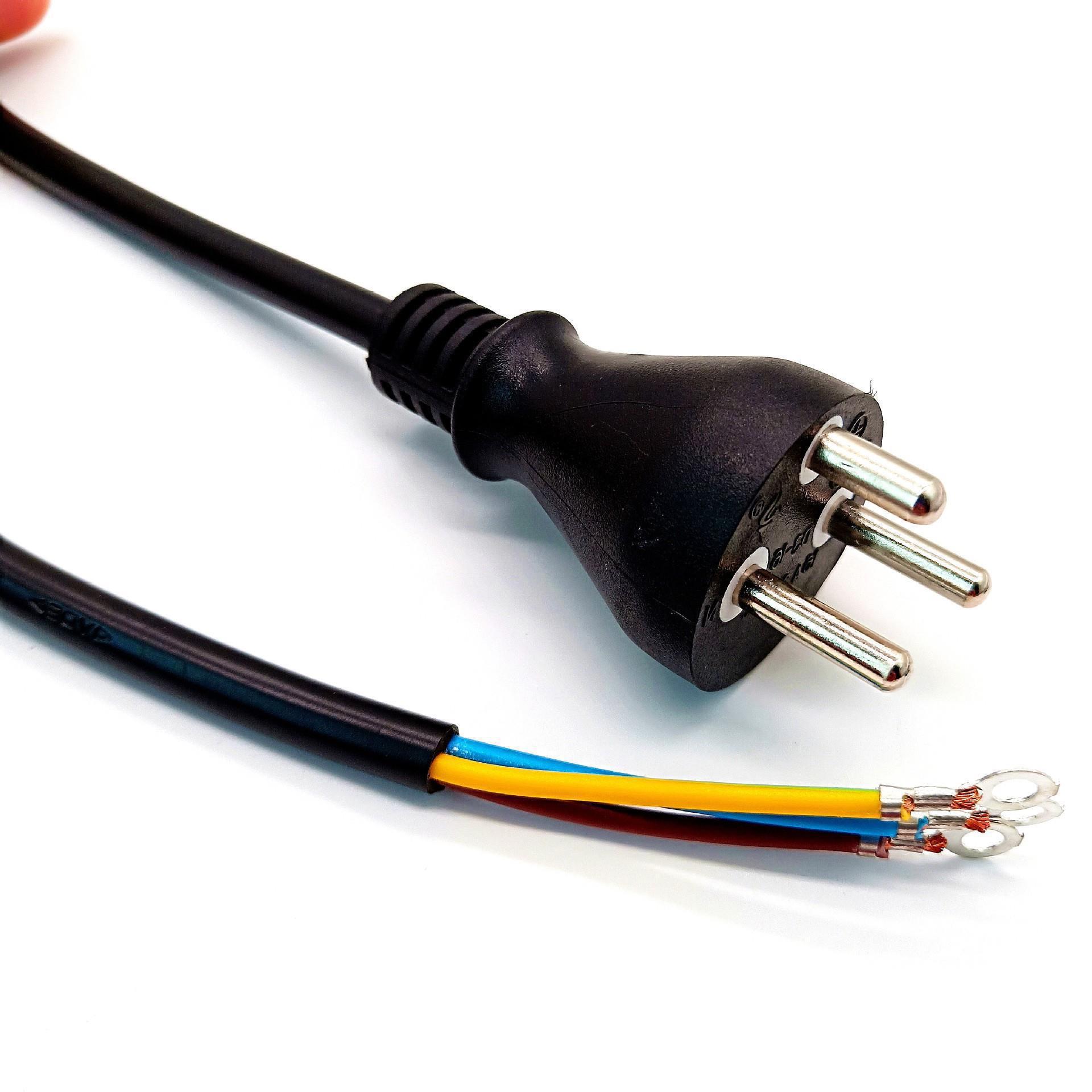 批量供应 丹麦三芯插头线 直头弯头品字尾梅花尾电源线3x0.75平方