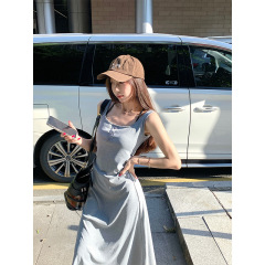 MosesQueen韩版洋气背心连衣裙子女2025夏穿搭新款今年流行爆长裙