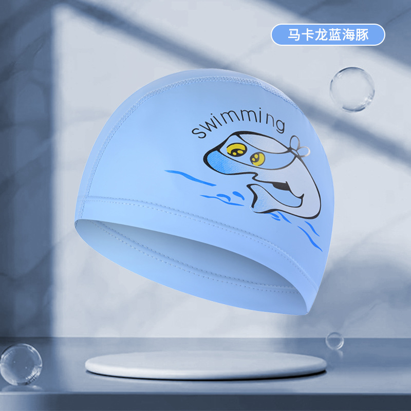 Gorro de natación para niños Revestimiento de PU de dibujos animados lindo niños y niñas impermeable protección para los oídos impresión logo gorra de natación ventas directas de la fábrica