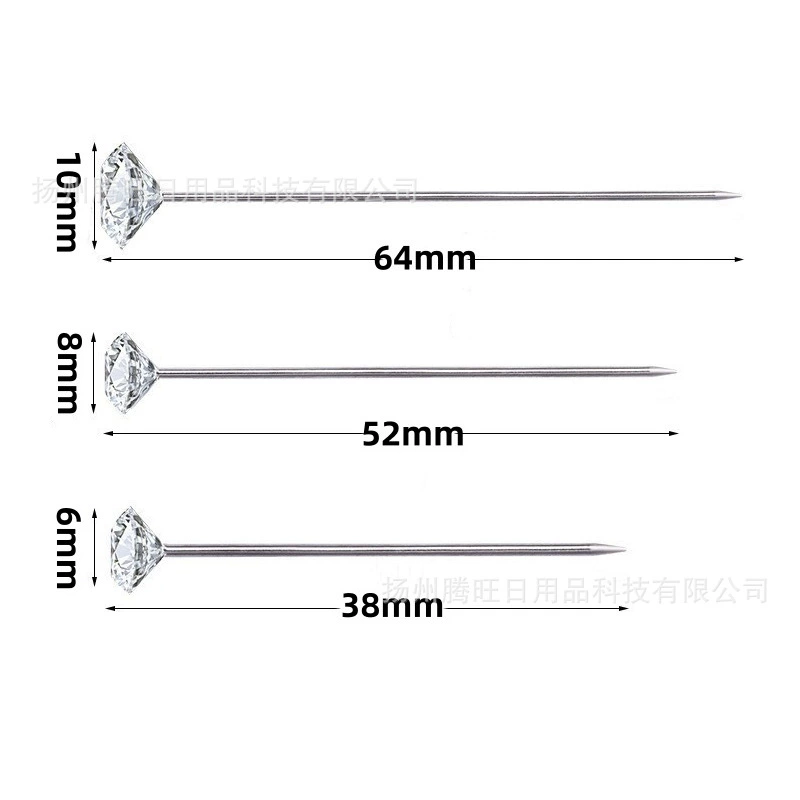 Акриловые булавки для позиционирования бриллиантов, булавки для формовки и фиксации ограненных жемчужин, прозрачные булавки для жемчуга разных размеров в индивидуальной упаковке, булавки для бриллиантов.