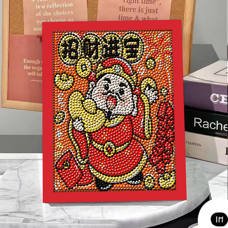 Pintura de diamante DIY con marco de fotos para enviar lleno de diamantes y pintura de diamantes para hacer pintura al óleo de dibujos animados educativos para niños 2024 ladrillo pegajoso y diamantes brillantes