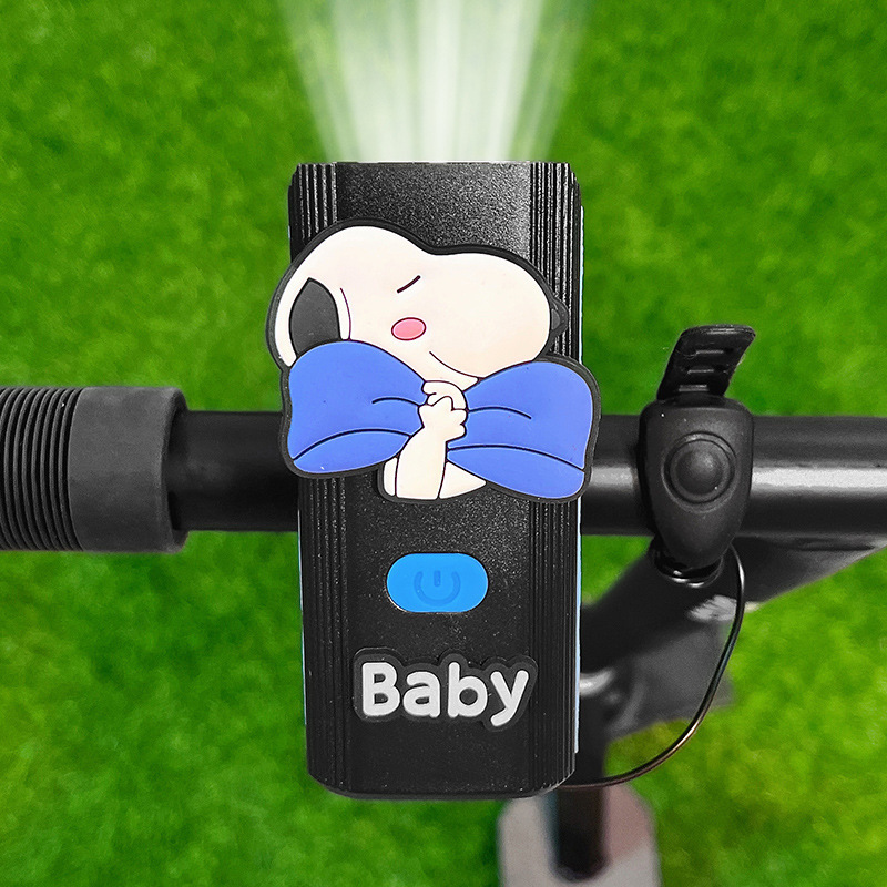 自転車ライトマウンテンバイク充電強い光夜ライドヘッドライトかわいい漫画子供自転車夜ライドラッパ|undefined