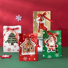 クリスマスプレゼントハロウィーンキャンディー紙袋ins誕生日包装リボン雪花お土産袋プレゼント袋