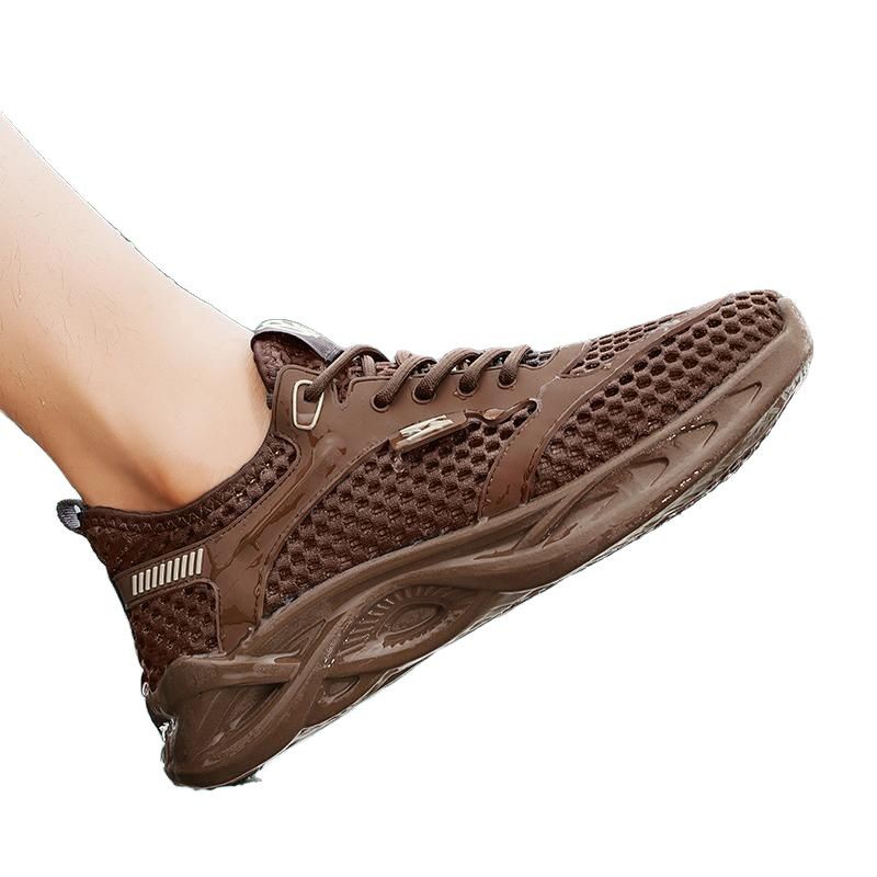 Zapatos de verano para hombres, zapatos casuales ligeros y versátiles para adolescentes, zapatos deportivos de tendencia de moda, zapatos de tela de malla transpirables