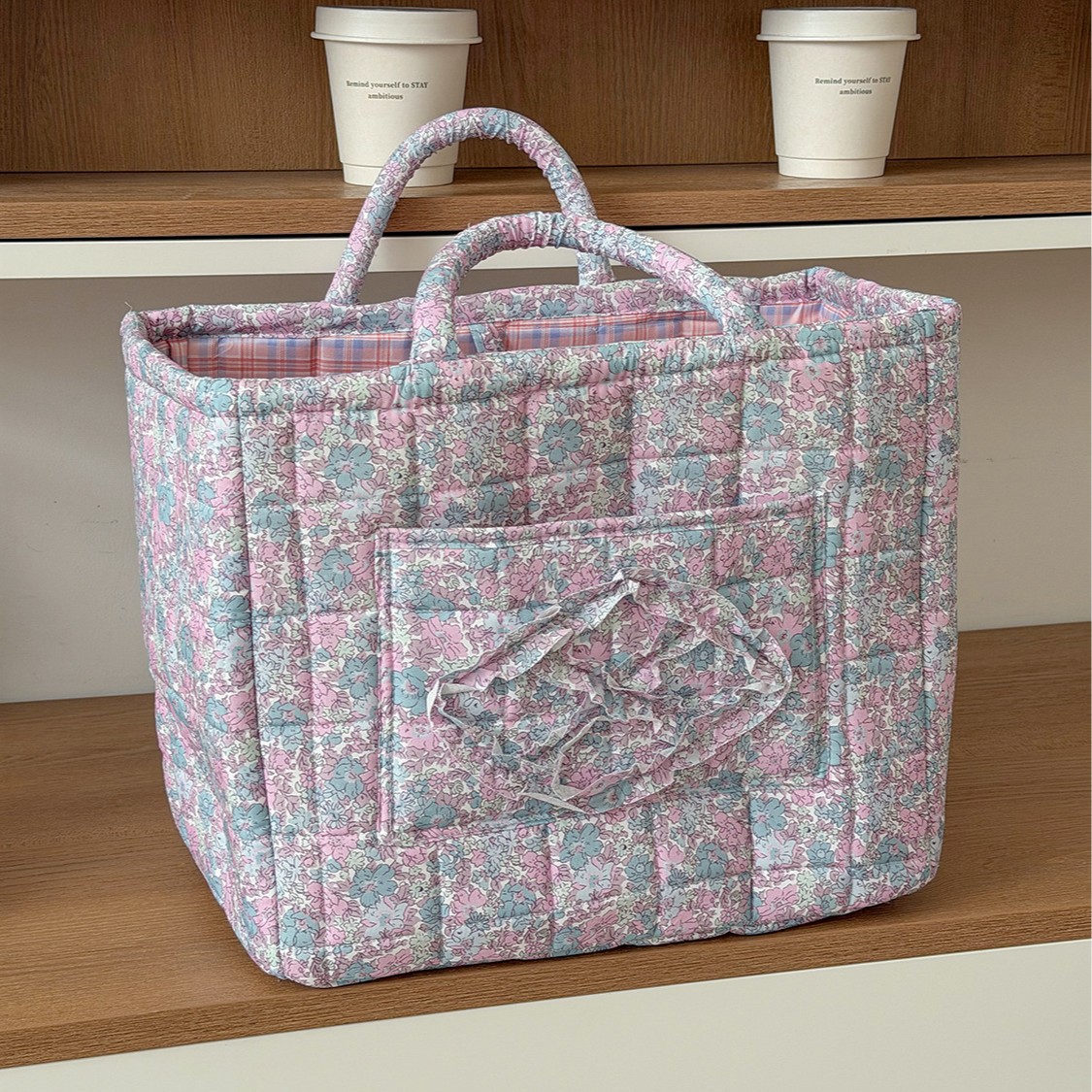 Cross-border Spring Flower Square Storage Basket Portable Foldable Storage Basket Household Large Capacity Organizer