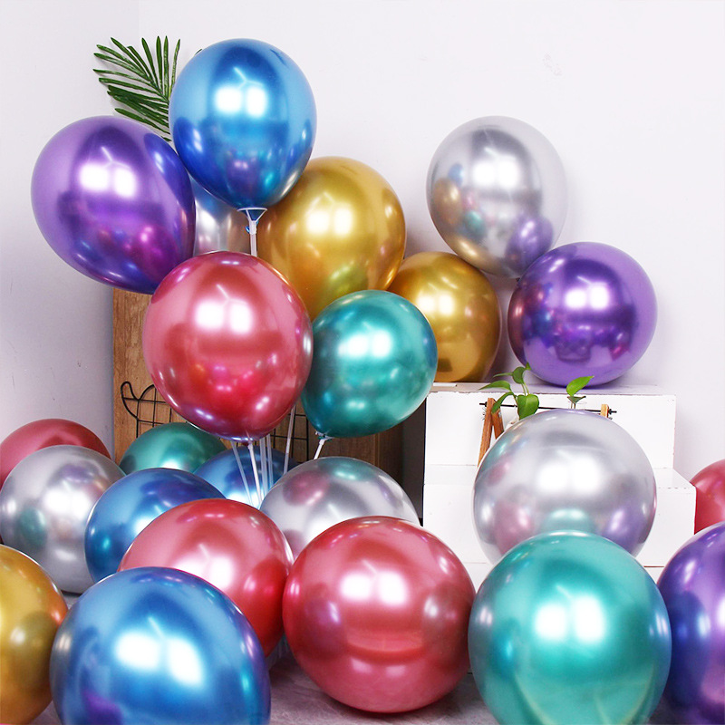 Metal balloons for shopping mall opening event, birthday party, wedding - 10-inch metal-colored balloons