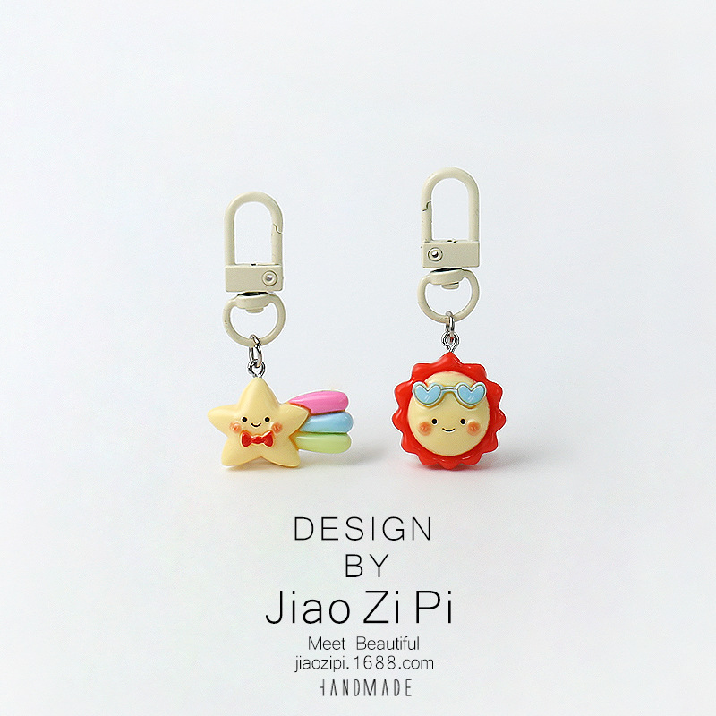 Creative Weather White Cloud Sun Rainbow Keychain Cute Personality Bag Cartoon Hanging Ornaments Girl Small Jewelry Creative Weather White Cloud Sun Rainbow Keychain Cute Personality Bag Cartoon Hanging Ornaments Girl Small Jewelry