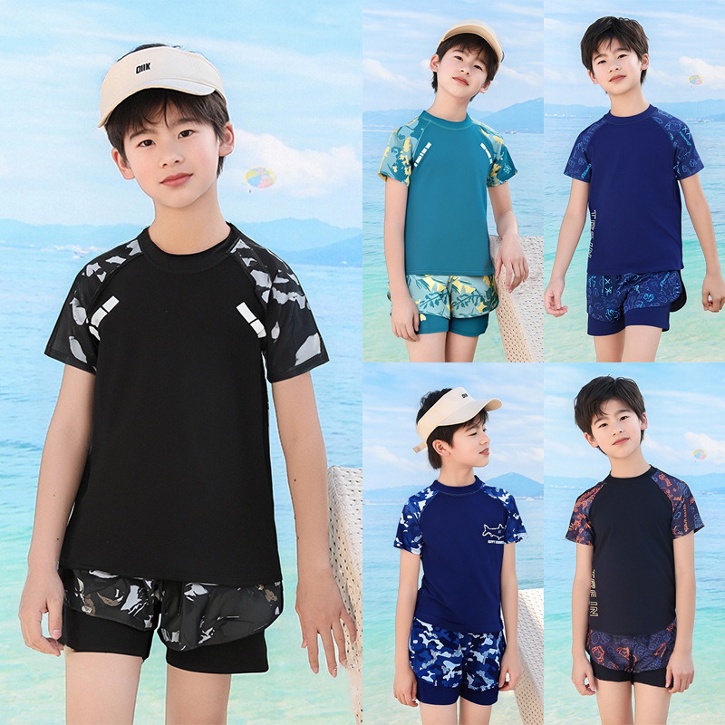 Trajes de baño para niños trajes de baño para niños trajes de baño de secado rápido set de natación para niños pequeños y medianos niños de verano protector solar para niños trajes de baño al por mayor