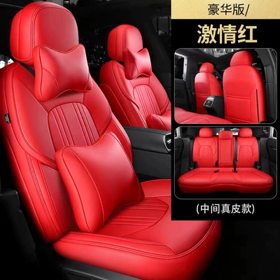 Modelə uyğun (Original) oturacaq örtükləri — Leather Car Seat Covers - passionate-red-deluxe-edition-five-seater-nappa-leather-full-coverage-for-front-and-rear-rows