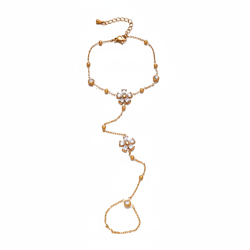 Tina Europa y los Estados Unidos transfronterizos diseño de modelado de flores de verano pulsera de dedo de mujer incrustado con zirconio blanco no se desvanece anillo de mariposa