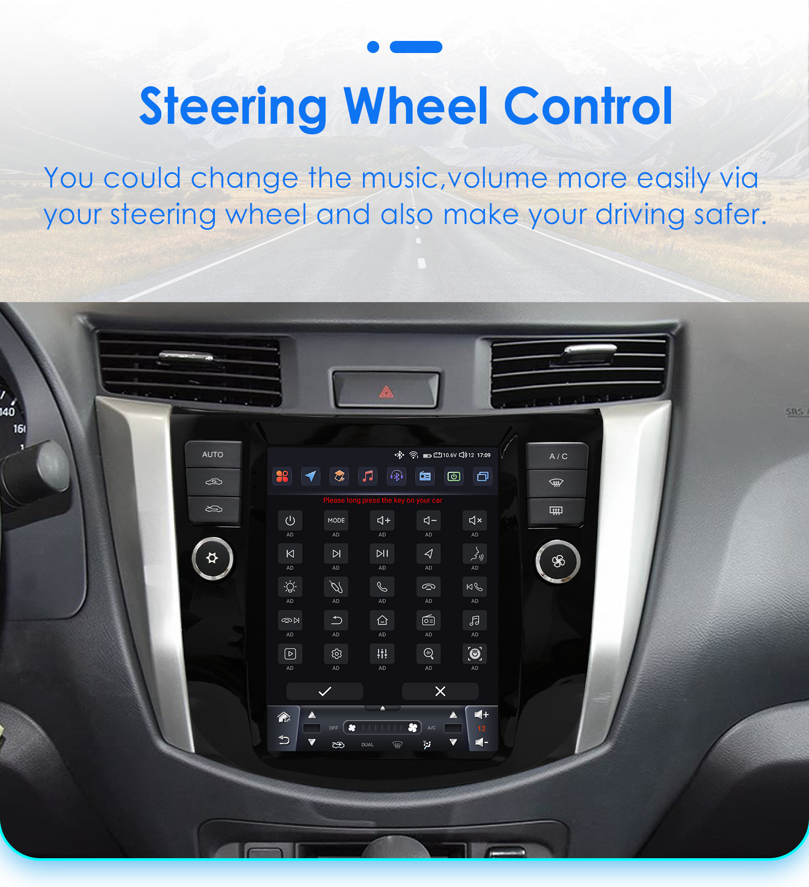 9.7inch Suitable for 16-22 Nissan Navara Android Vertical Screen Car Navigator with Reversing Image All-In-One Machine