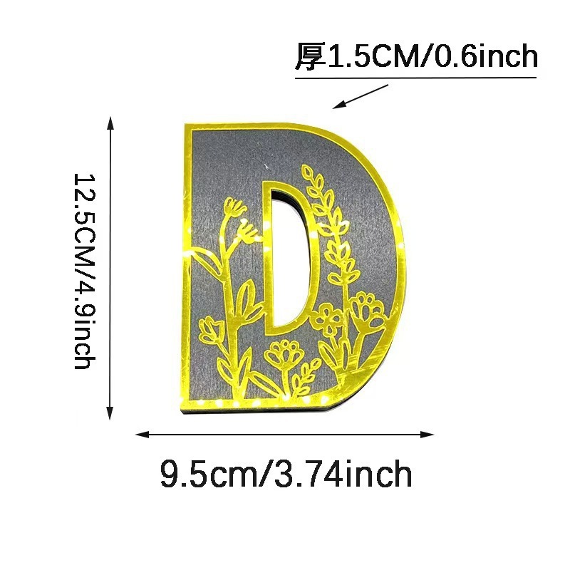 クロスボーダー彫刻アルファベット木製装飾置物花柄デザイン家庭用工芸品置物感|undefined