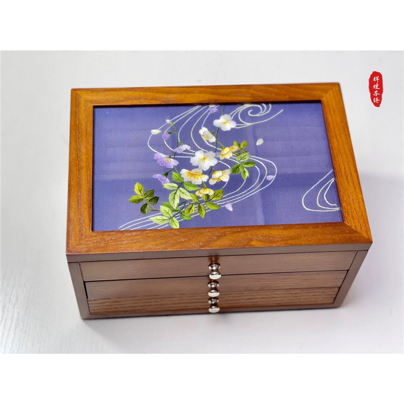 結婚プレゼントの首飾り箱手作り蘇刺繍両面刺繍木製三層ジュエリー収納箱洗練された誕生日に友人に贈る|undefined