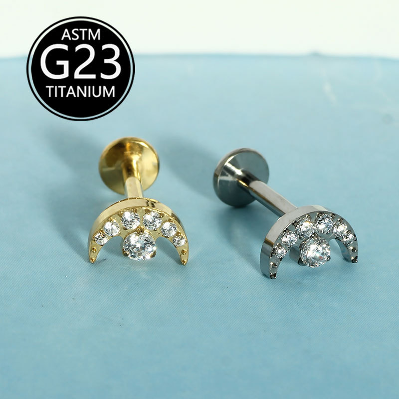 Labret piercing jewelry detail image