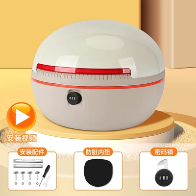 Electric car tail box | Trunk for Electric Scooters - combination-lock-brown-bottom-pudding-style-trunk-off-white-no-specifications