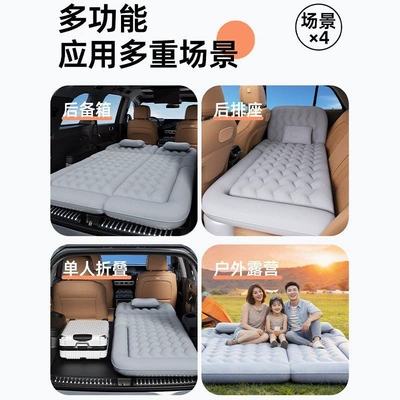Vehicle-mounted inflatable bed pad, inflatable bed, folding bed