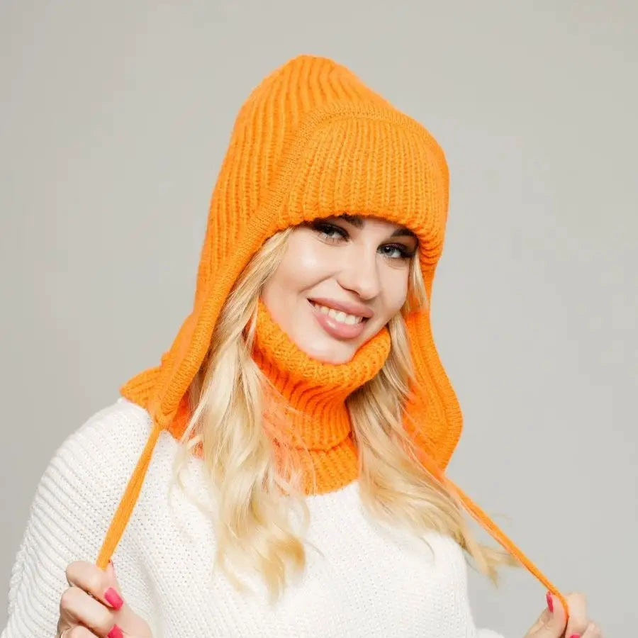 Комплект с флисом теплая knitted шапка со/scarf