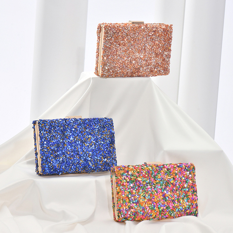 精緻細閃手拿晚宴包名媛禮服手抓包時尚斜跨結婚宴會鏈條女包