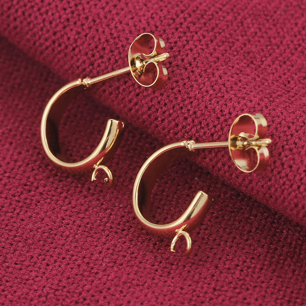 Basic, Simple Style Style 1 Piece 304 Stainless Steel C Shape Earring Findings