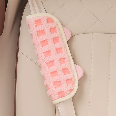 Seat belt shoulder pad Protector Kidsren's Anti-Stranglehold Limit - pink-little-monster-shoulder-cover